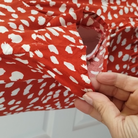 Cupshe The Gianna Dress women's Large dark orange spotted A-frame tiered dress - Picture 5 of 12